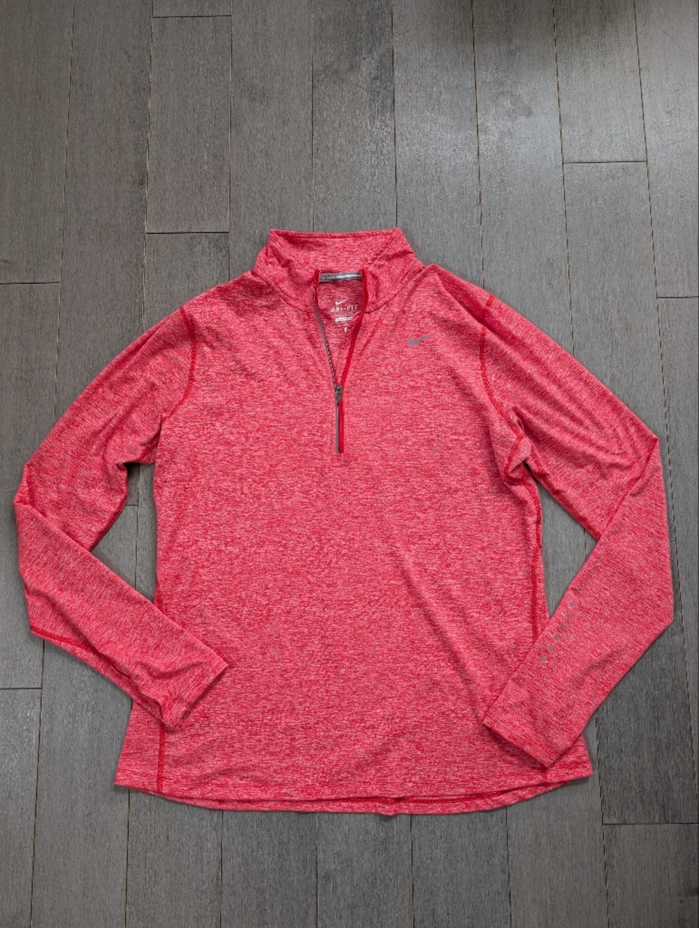 Nike Dri Fit Pink space Dye Athletic Quarter Zip Up Pullover Size Large
